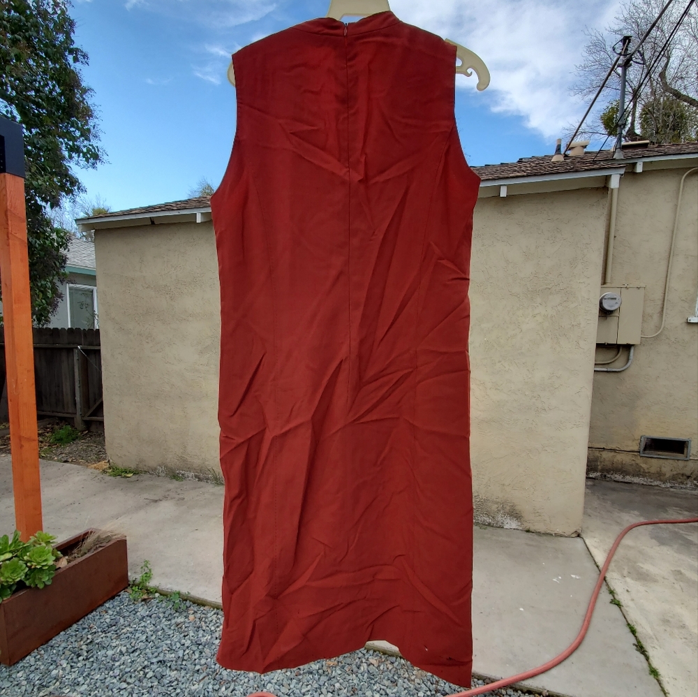 Vintage Rene Lezard Dress. Brick Earth Color. Size See Measurements Germany. FC.